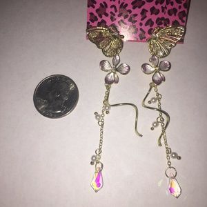 Betsey Johnson Butterfly dangle earrings